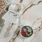 Gladiolus Yin Yang Keychain - August Birth Month Flower Pendant Jewelry