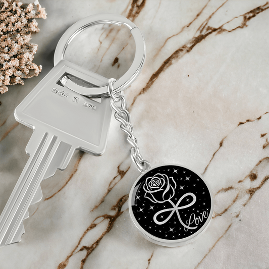 Infinity Rose Keychain