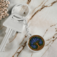 Celtic Tree of Life Pendant Keychain - Larkspur July Birth Flower Jewelry