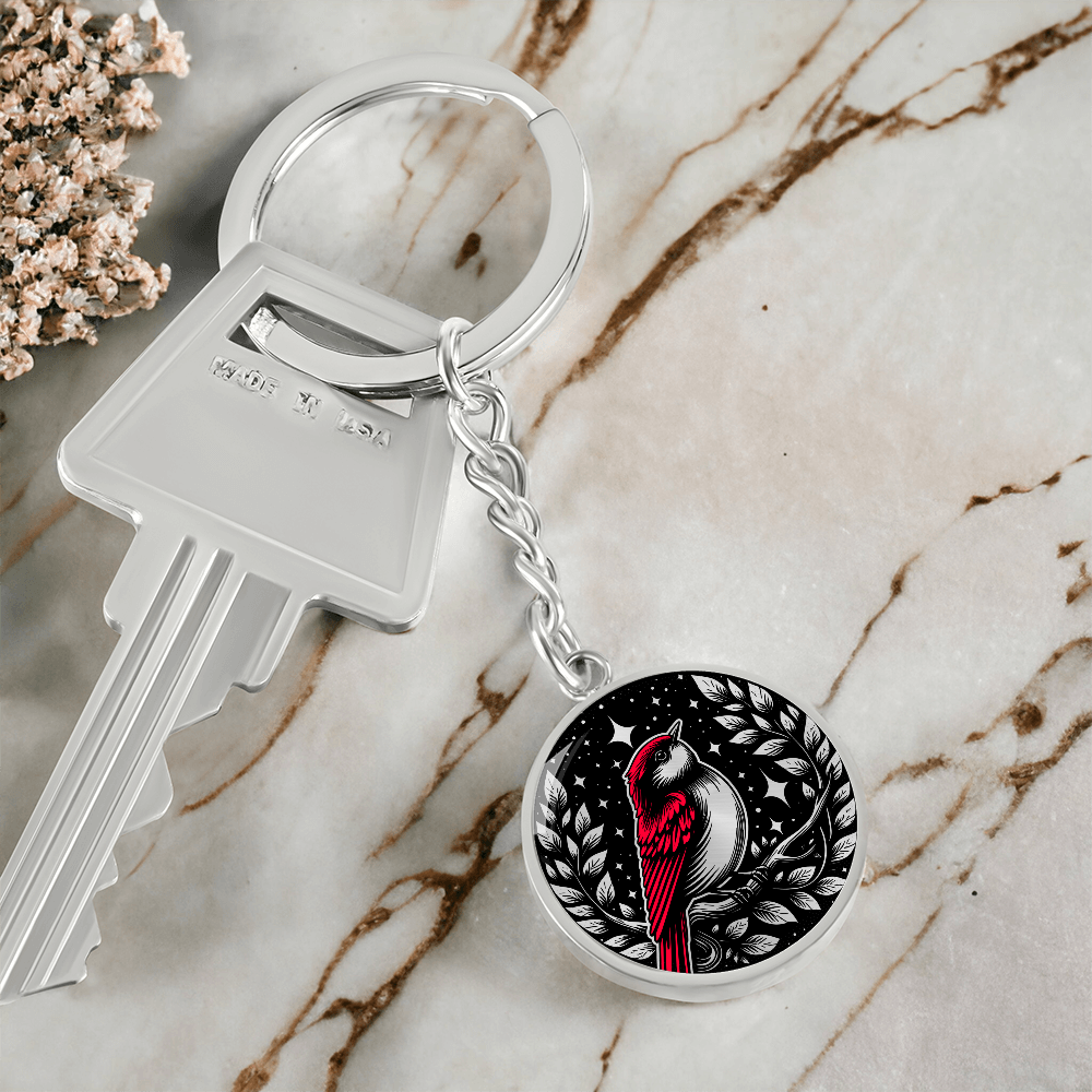 Red Bird Keychain - Wildlife Pendant Jewelry