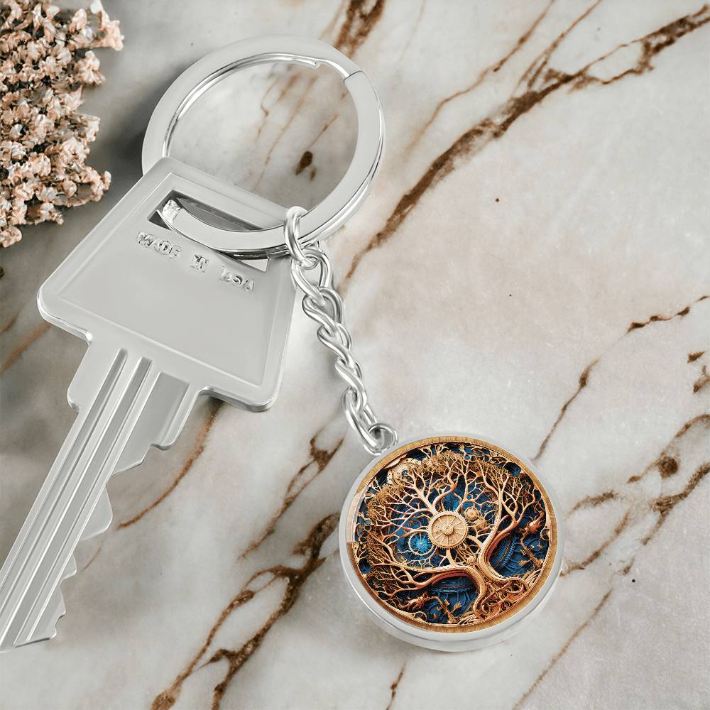 Steampunk Tree of Life Keychain