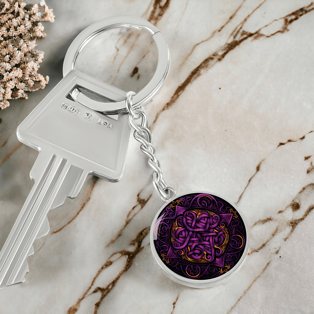 Purple Celtic Knot Keychain - Romantic Pendant Jewelry