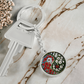 Poppy Yin Yang Keychain - August Birth Month Flower Pendant Jewelry