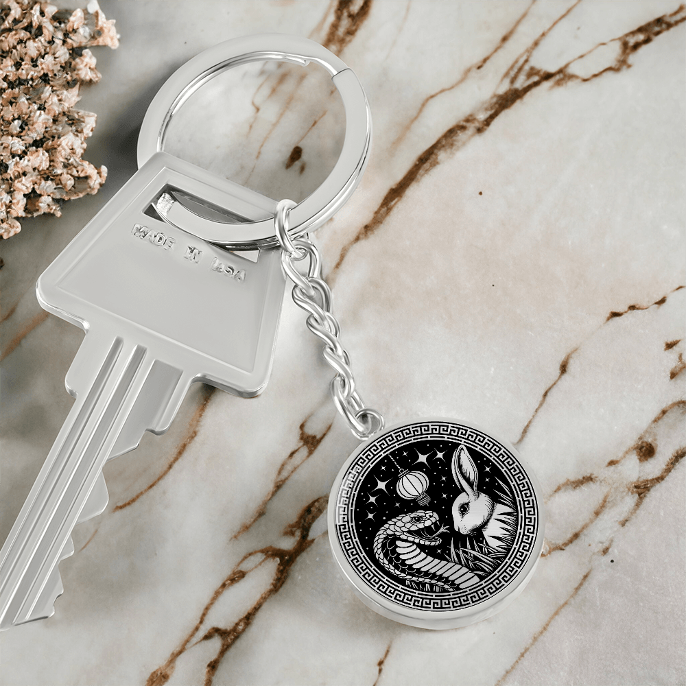 Snake & Rabbit Keychain - Couples Chinese Zodiac Pendant Jewelry
