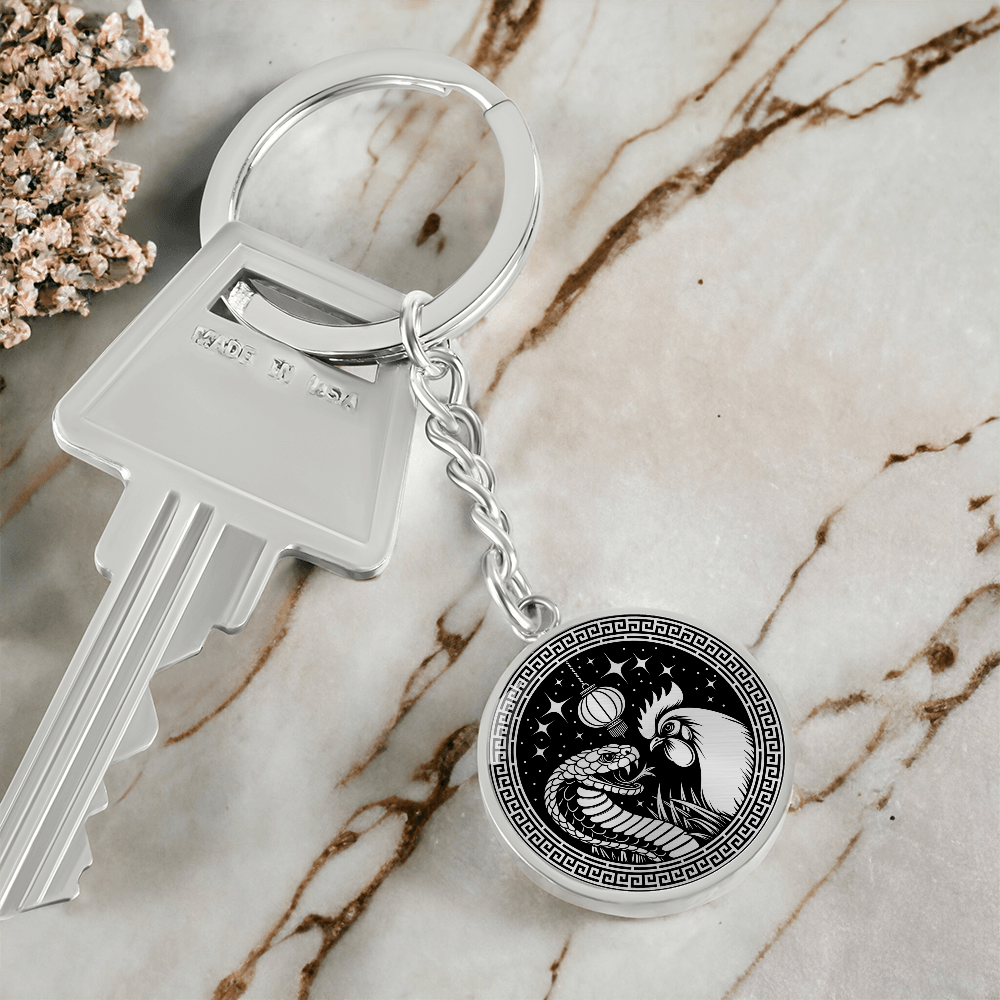 Year of The Rooster and Snake Keychain