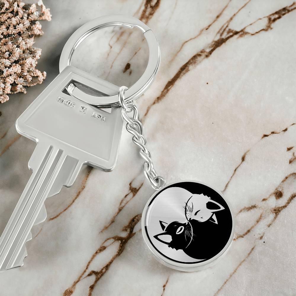 Cat Yin Yang Keychain