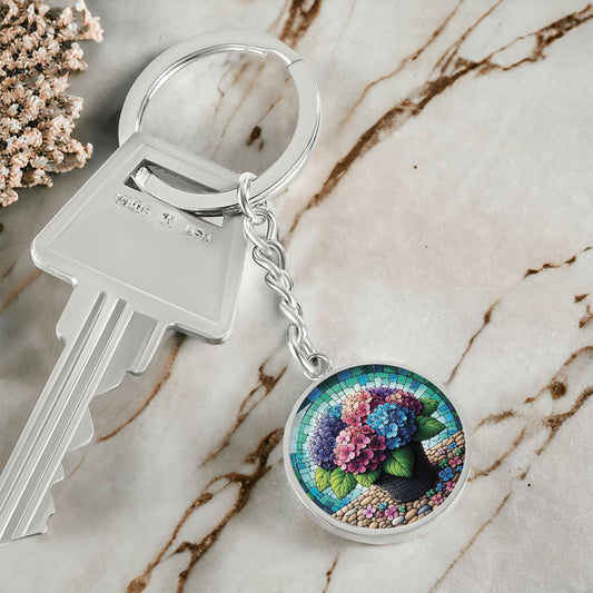 Hydrangea Keychain