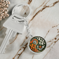 Daffodil Yin Yang Keychain - March Birth Month Flower Pendant Jewelry