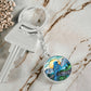 An elegant silver pendant Bluebird Necklace. The colors are blue, green,  brown and yellow. This jewelry offers personalization with an engraving option for a name.