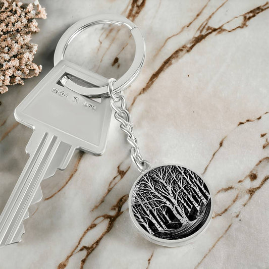 Birch Tree Keychain