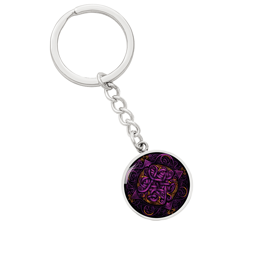Purple Celtic Knot Keychain - Romantic Pendant Jewelry