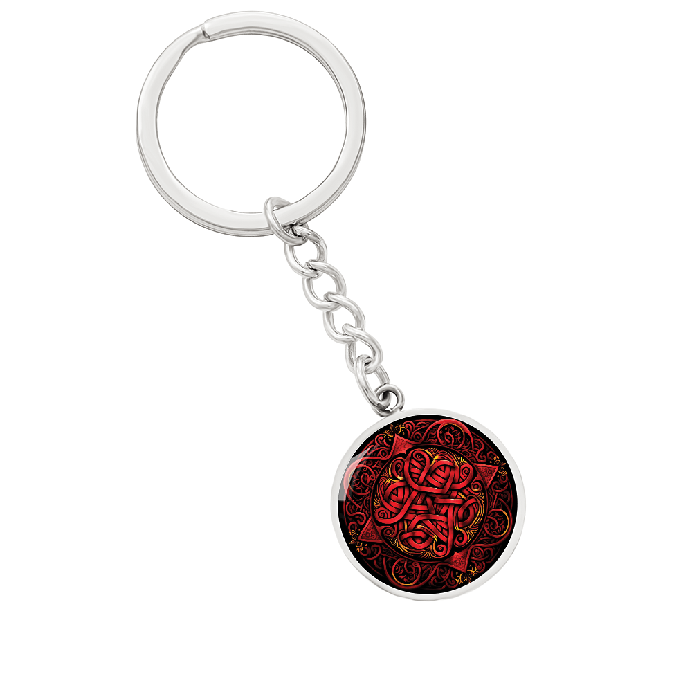 Red Celtic Knot Keychain - Romantic Pendant Jewelry