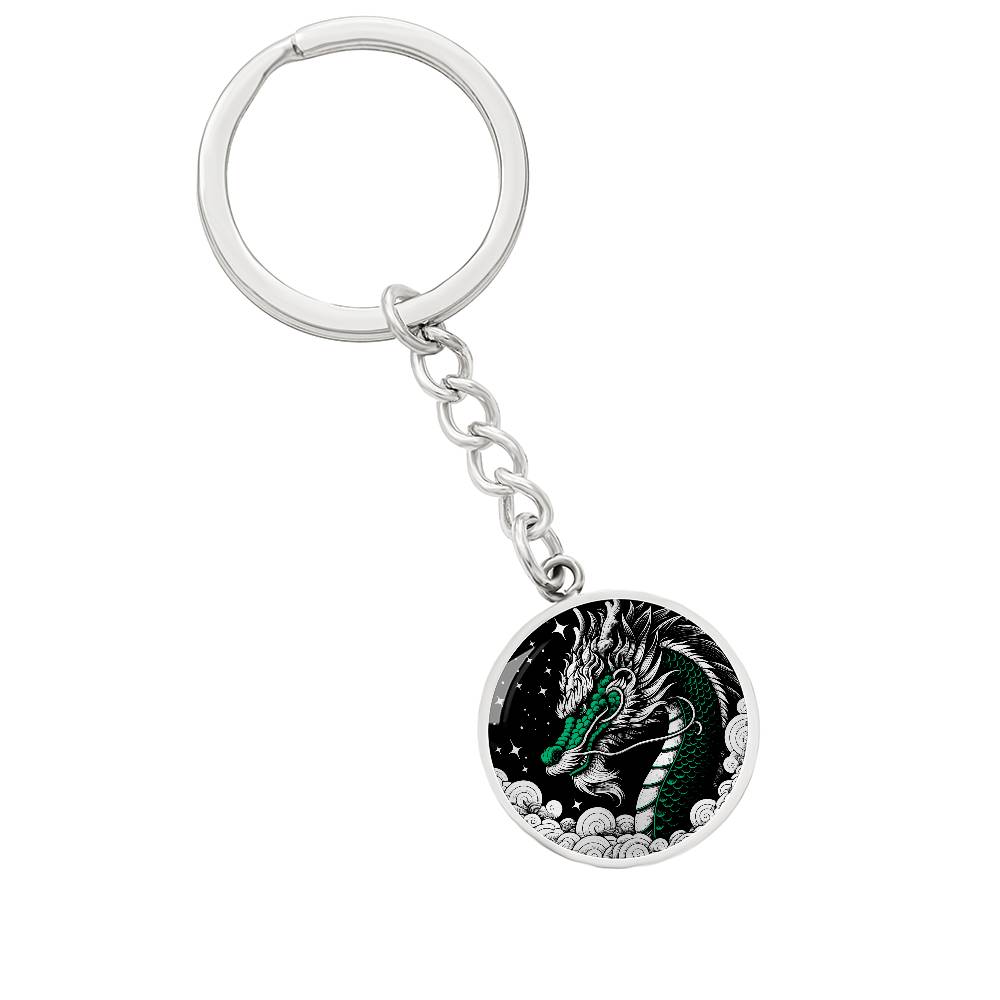 Dragon Keychain, Jade Dragon Personalized Keychain, Green Dragon Pendant Keychain, Dragon Jewelry Gift For Her or Him, Dragon Keychain Charm