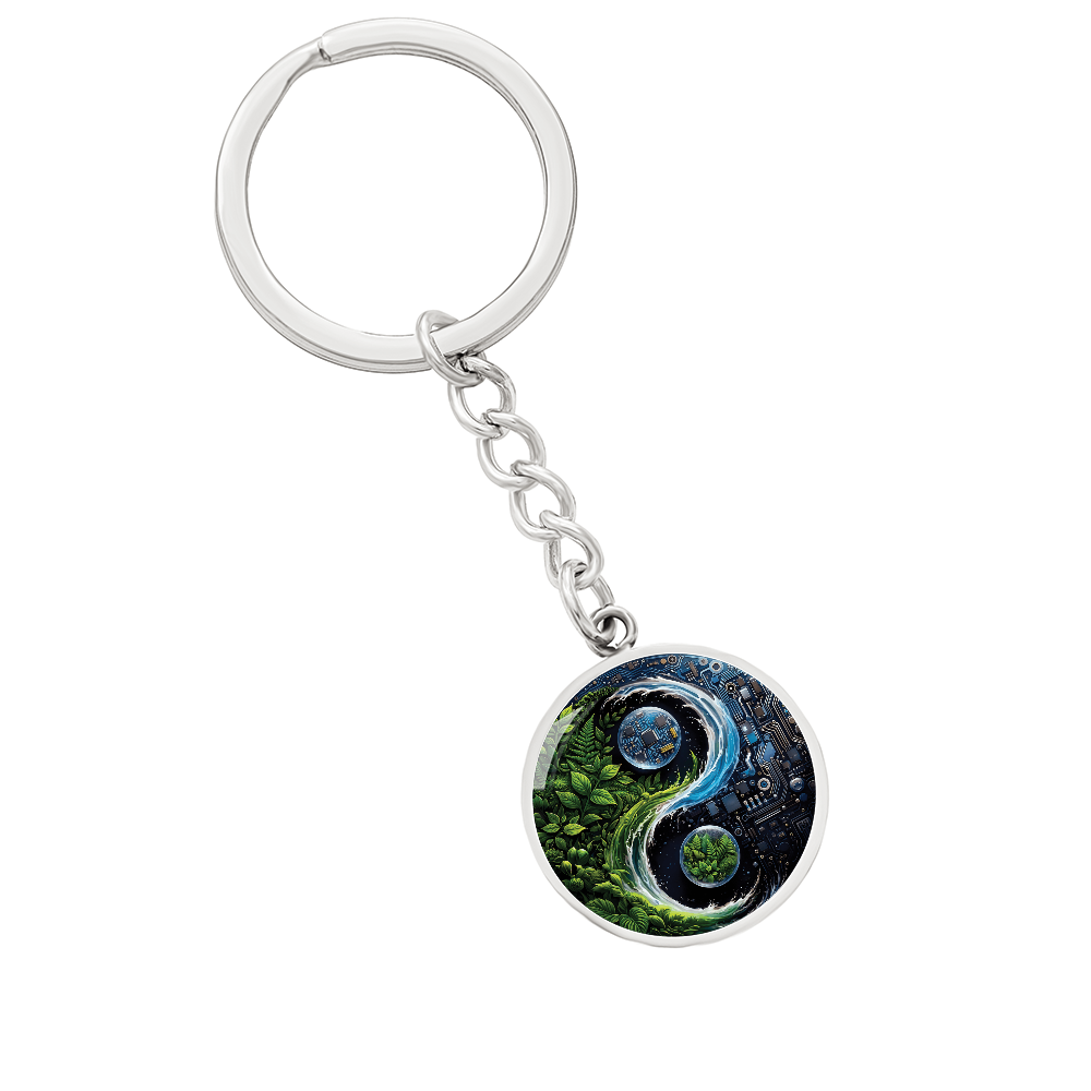 Nature & Circuit Yin Yang Pendant Keychain