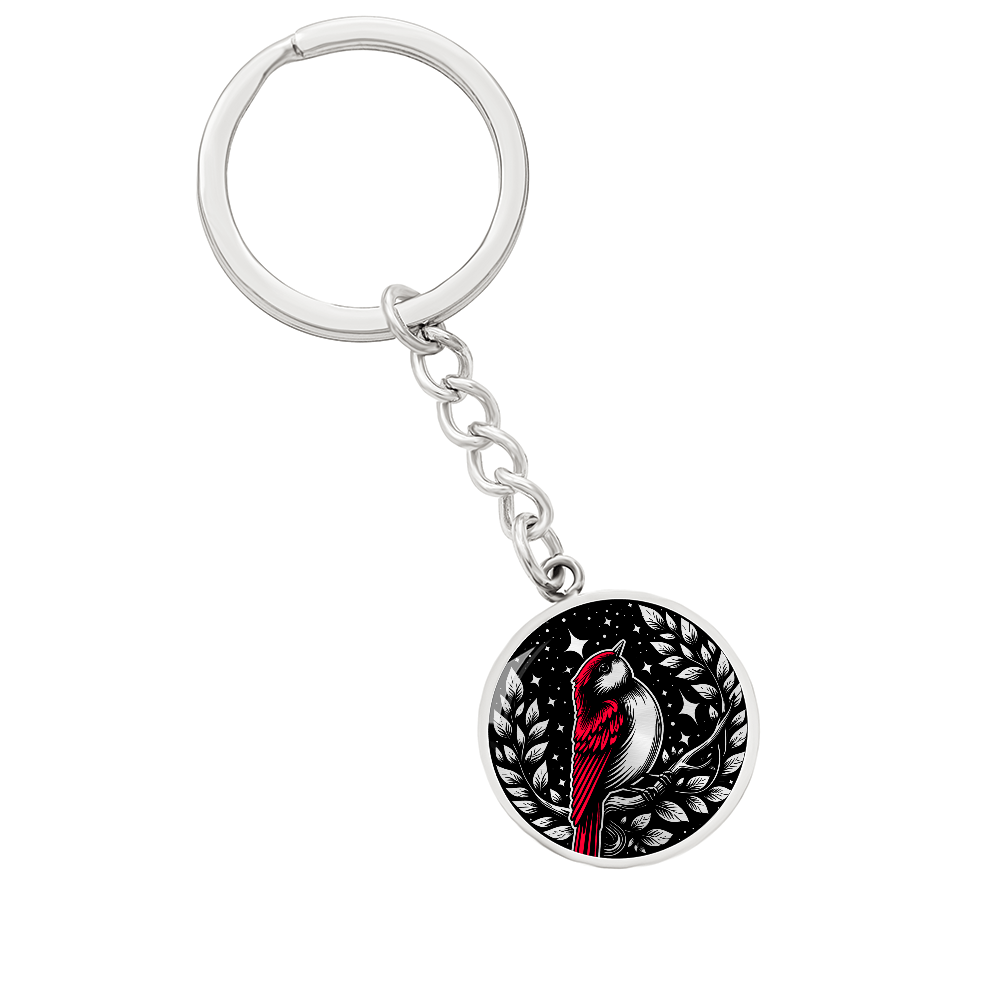 Red Bird Keychain - Wildlife Pendant Jewelry