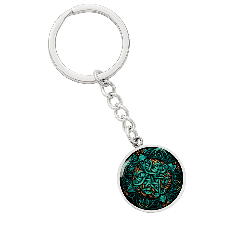Teal Celtic Knot Keychain - Romantic Pendant Jewelry