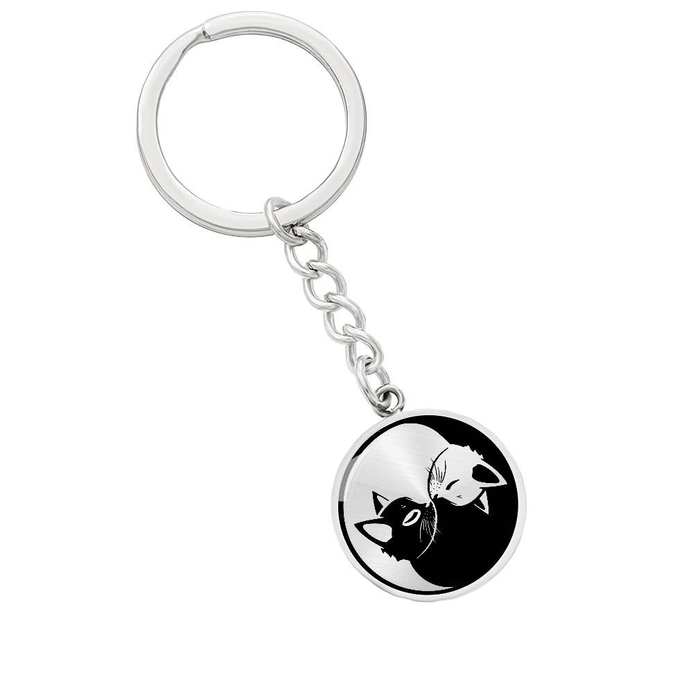 Cat Yin Yang Keychain