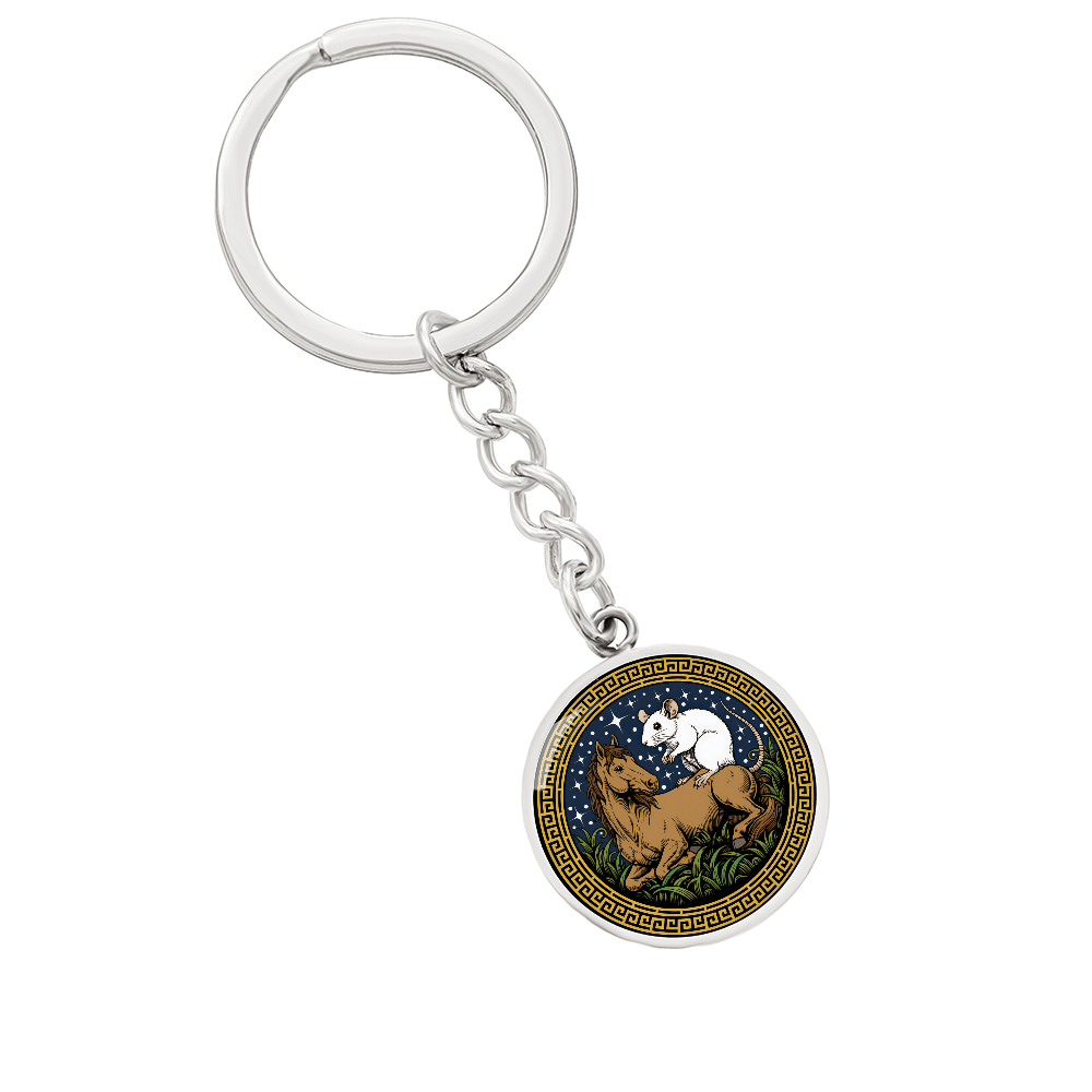 Rat and Horse Keychain - Couples Chinese Zodiac Animal Pendant Jewelry