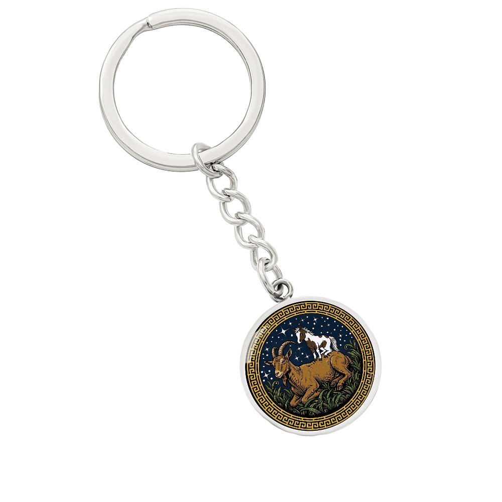 Horse & Goat Keychain - Couples Chinese Zodiac Animal Pendant Jewelry
