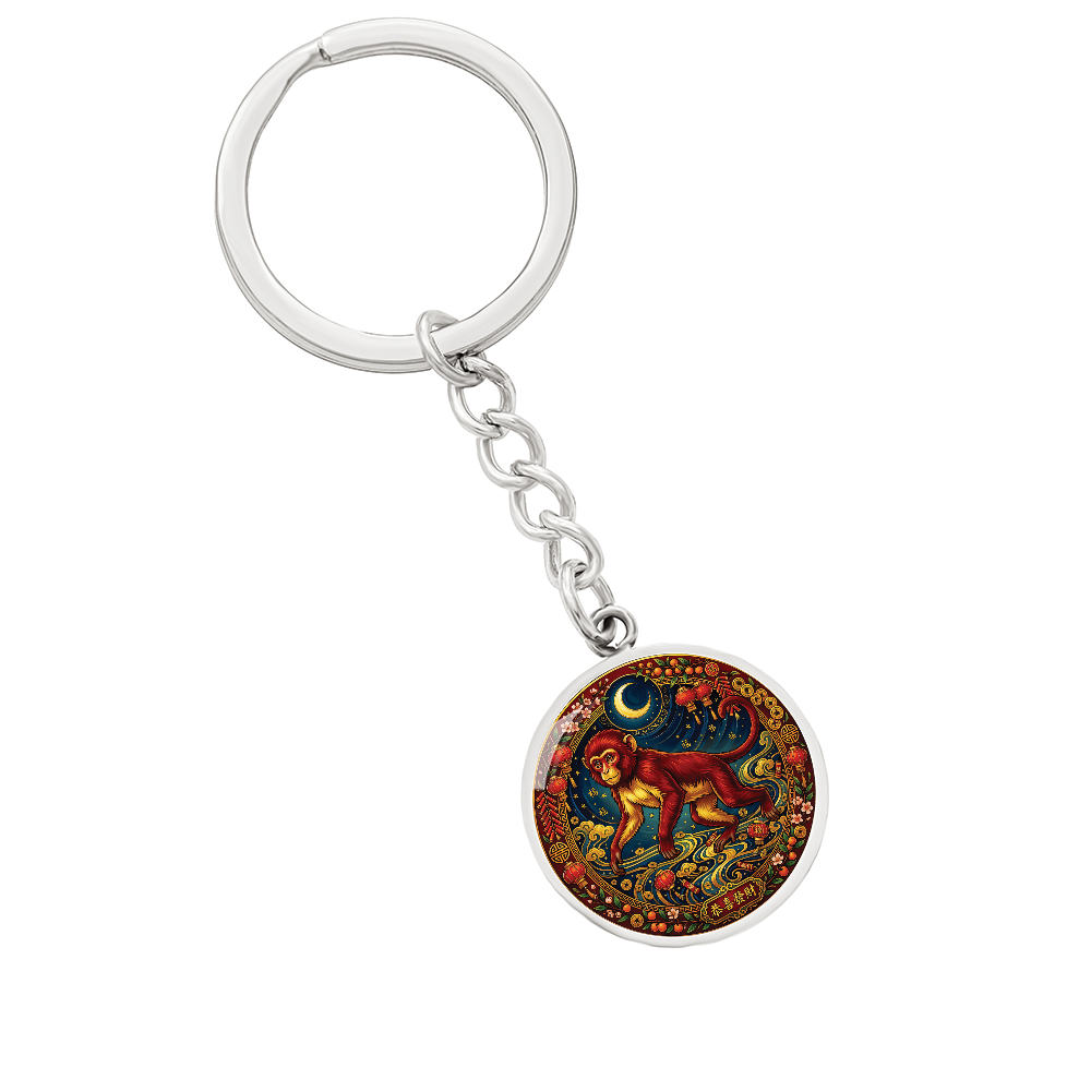 Year of The Monkey Keychain - Chinese Zodiac Animal Charm Pendant Jewelry