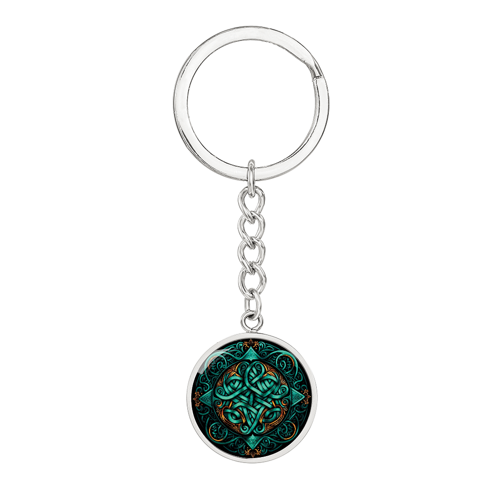 Teal Celtic Knot Keychain - Romantic Pendant Jewelry
