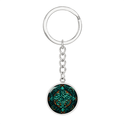 Teal Celtic Knot Keychain - Romantic Pendant Jewelry