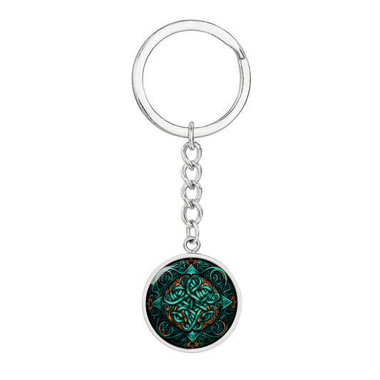 Teal Celtic Knot Keychain - Romantic Pendant Jewelry