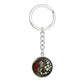 Carnation Yin Yang Keychain - January Birth Month Flower Pendant Jewelry