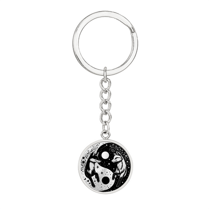 Fox Yin Yang Pendant Keychain