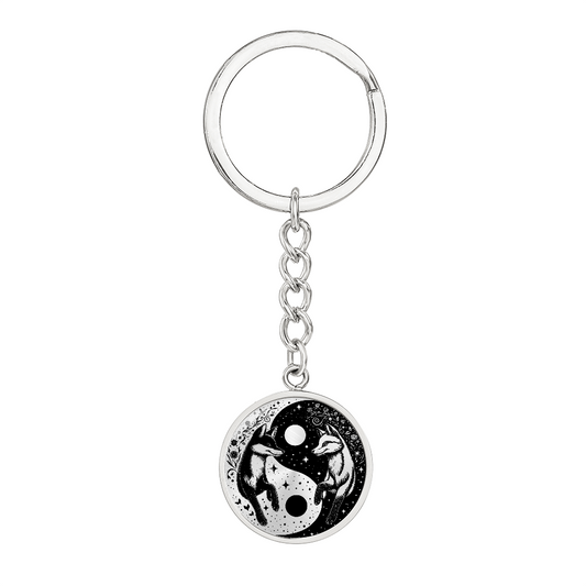 Fox Yin Yang Pendant Keychain
