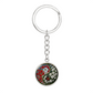 Poppy Yin Yang Keychain - August Birth Month Flower Pendant Jewelry