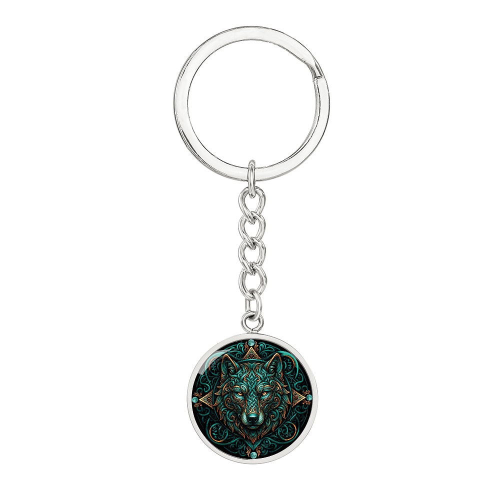 Celtic Wolf Keychain - Symbolizing Guardianship and Protection