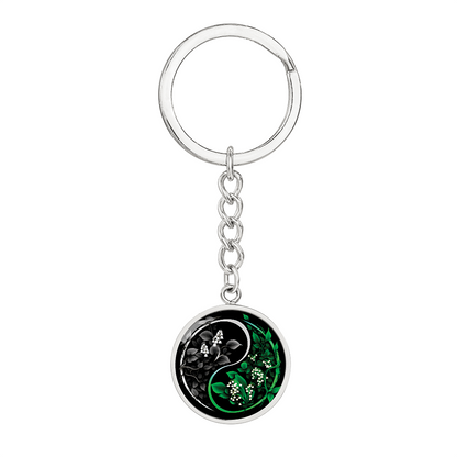 Lily of the Valley Keychain - May Yin Yang Birth Flower Jewelry