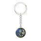 Morning Glory Yin Yang Keychain - September Birth Month Flower Pendant Jewelry