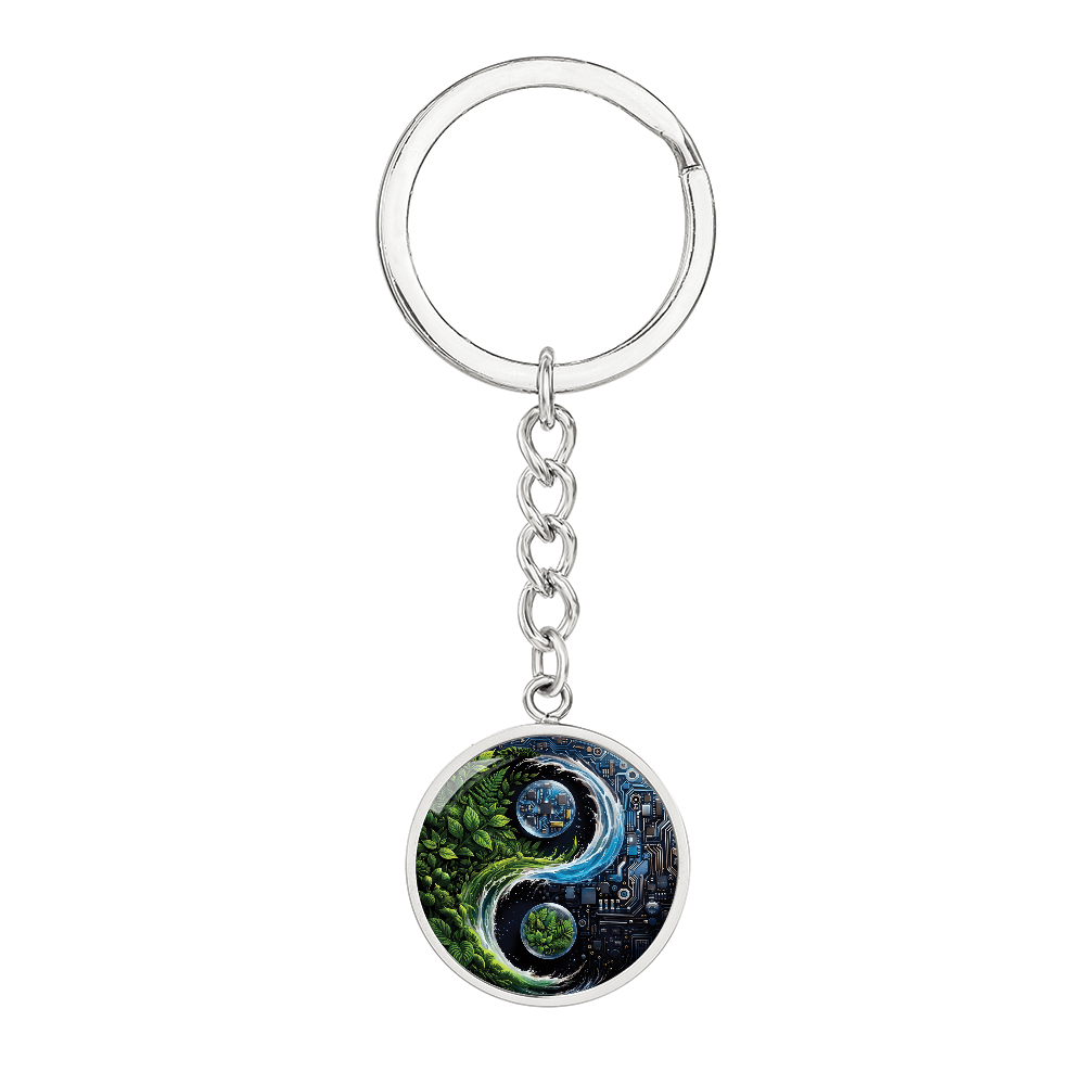 Nature & Circuit Yin Yang Pendant Keychain