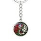 Gladiolus Yin Yang Keychain - August Birth Month Flower Pendant Jewelry