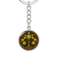 Celtic Tree of Life Pendant Keychain - Chrysanthemum November Birth Flower Jewelry