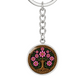 Celtic Tree of Life Pendant Keychain - Cosmos October Birth Flower Jewelry