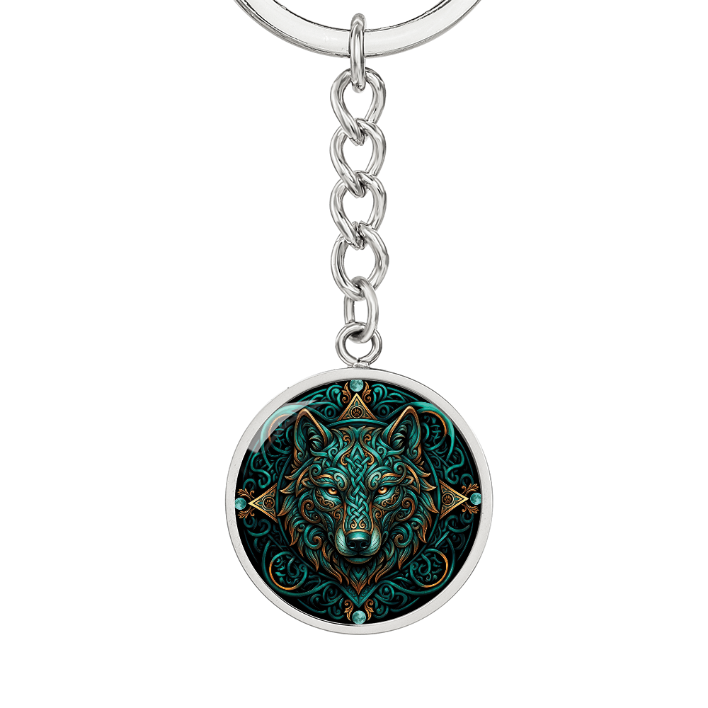Celtic Wolf Keychain - Symbolizing Guardianship and Protection