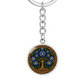 Celtic Tree of Life Pendant Keychain - Aster September Birth Flower Jewelry