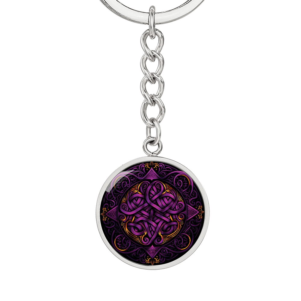 Purple Celtic Knot Keychain - Romantic Pendant Jewelry