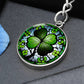 Four Leaf Clover Keychain, Engraved Irish Jewelry, St Patricks Day Gifts For Her or Him, Lucky Charms Clover Pendant Personalized Keychain
