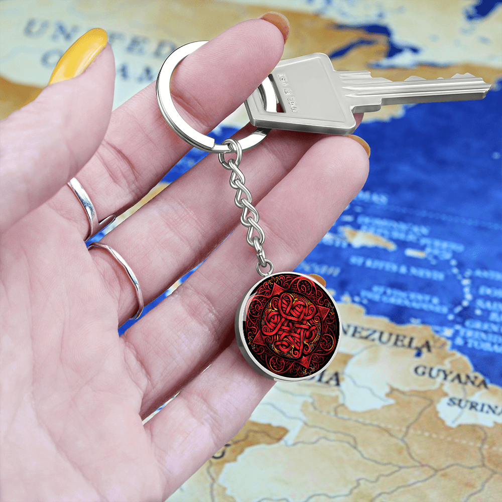 Red Celtic Knot Keychain - Romantic Pendant Jewelry