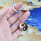 Sun and Moon Keychain, Personalized Celestial Jewelry, 18K Gold Yin and Yang Charm Pendant, Harmony & Unity Space Gift For Her or Him