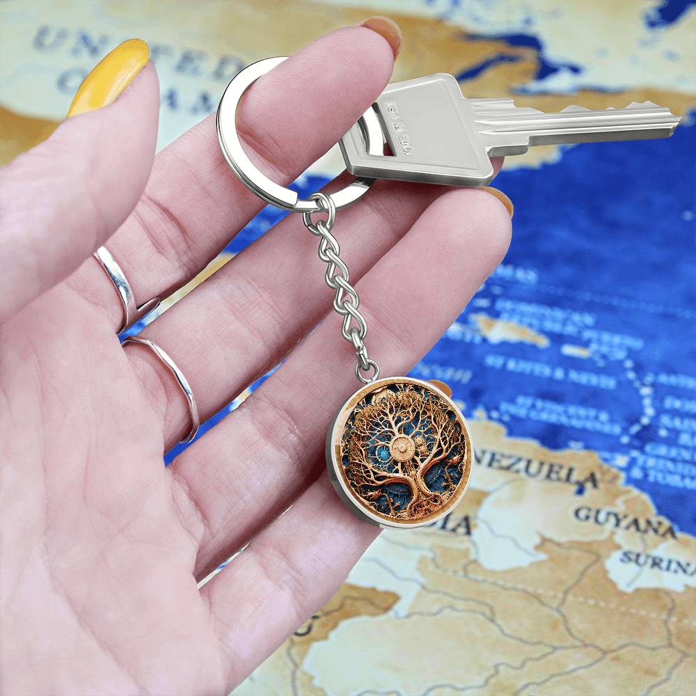 Steampunk Tree of Life Keychain