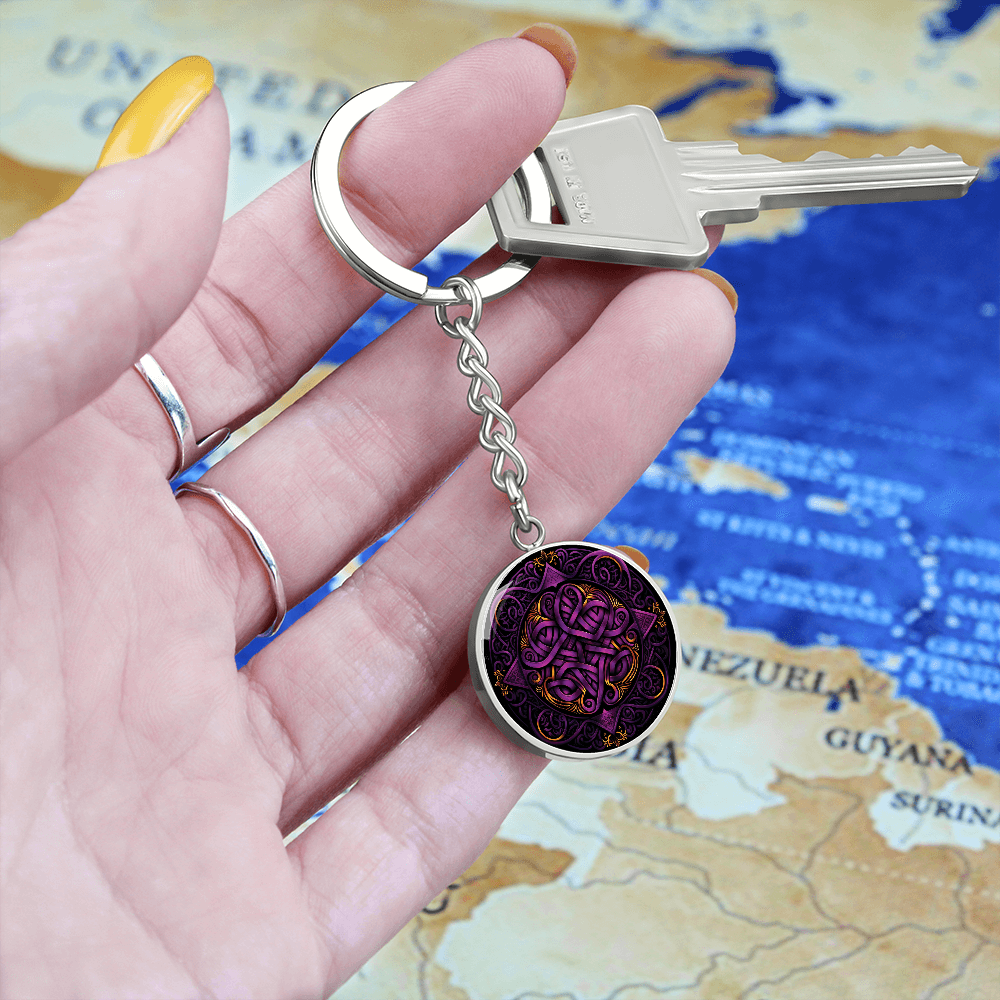 Purple Celtic Knot Keychain - Romantic Pendant Jewelry
