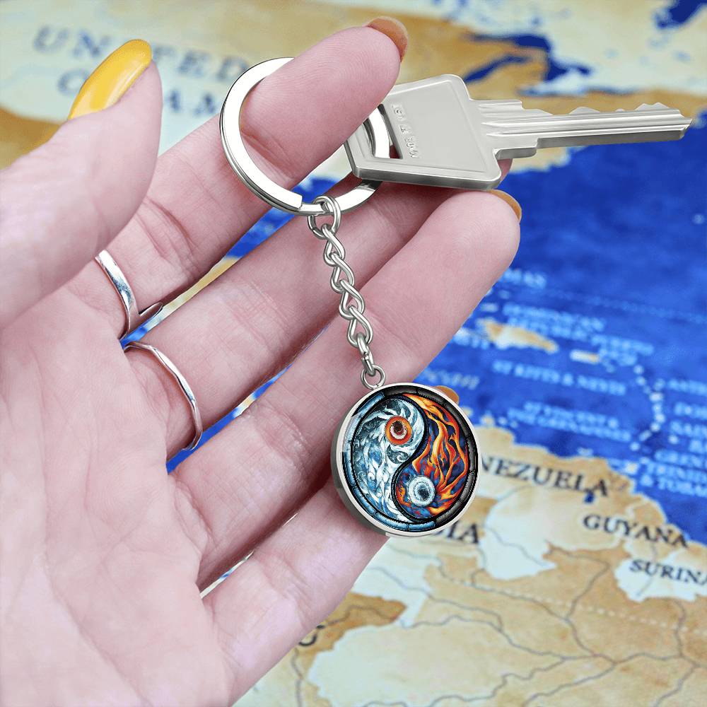 Fire and Ice Keychain