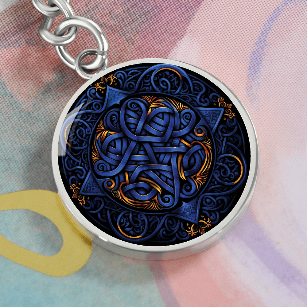 Blue Celtic Knot Keychain - Romantic Pendant Jewelry