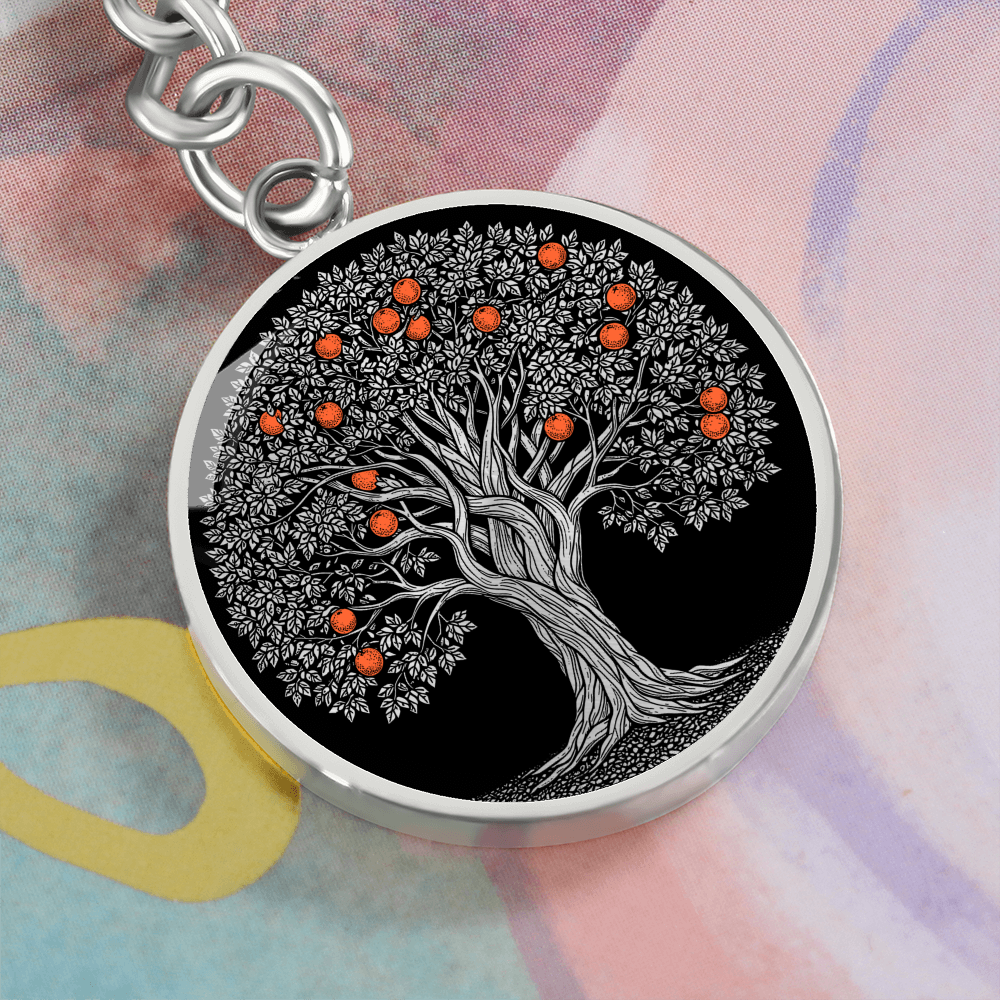 Orange Tree Keychain - Symbolic Charm Pendant Jewelry