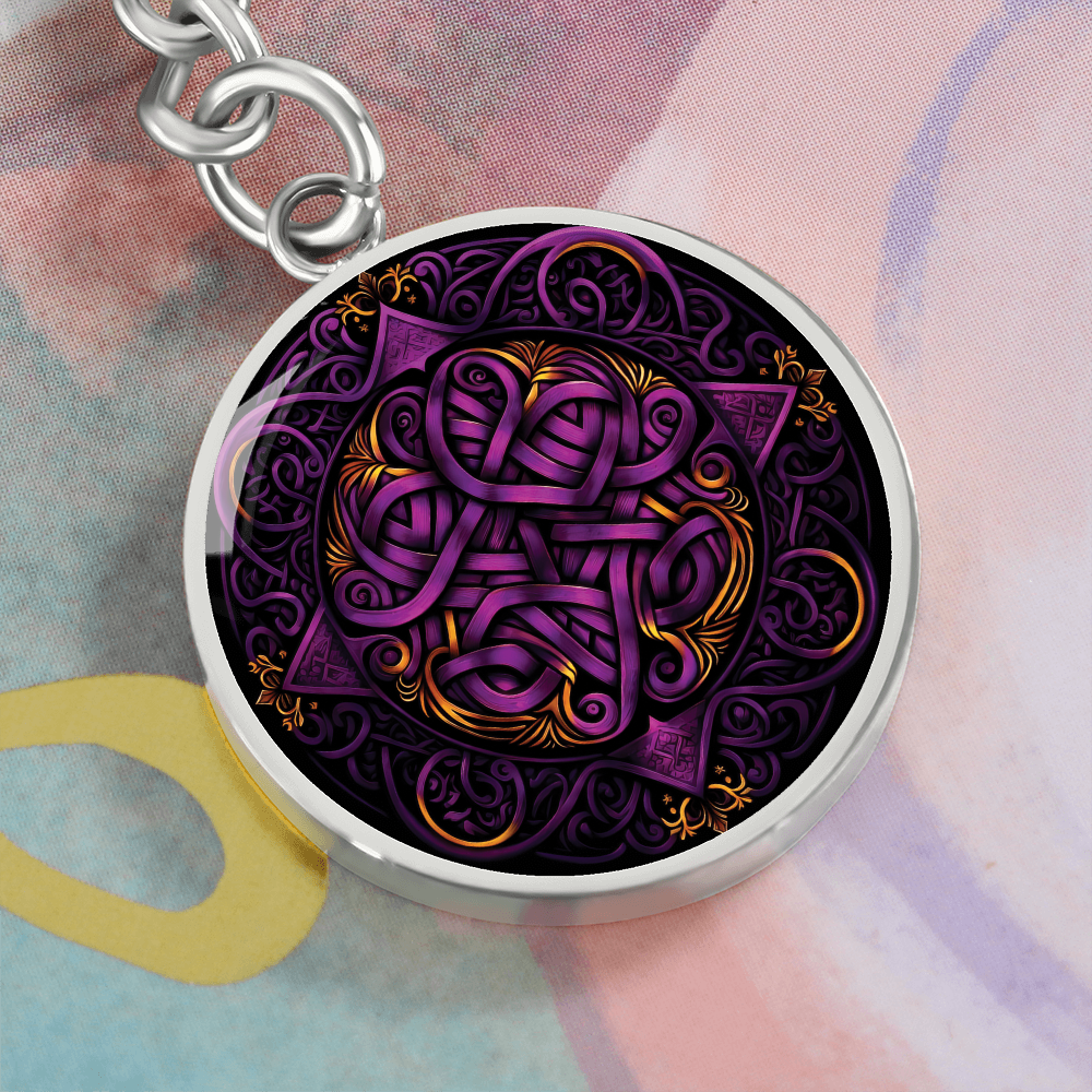Purple Celtic Knot Keychain - Romantic Pendant Jewelry